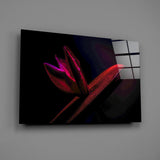 Red Leaf Glass Wall Art