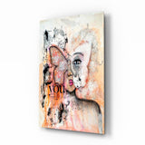 Abstract Woman Glass Wall Art