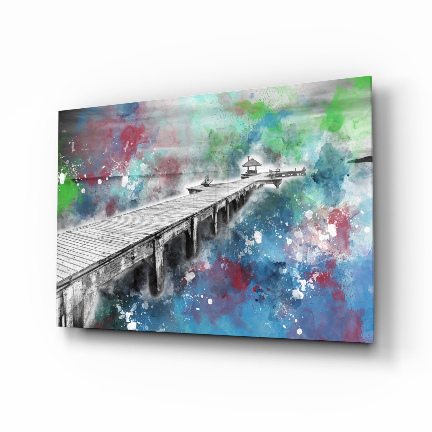 Illustration Dock Glass Wall Art