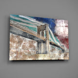 Illustration bridge Glass Wall Art