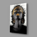 African Woman Portrait Glass Wall Art