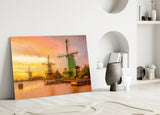 Windmills Glass Wall Art