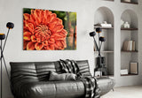 Orange Gerbera Glass Wall Art