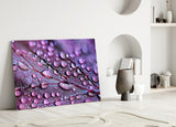 Purple Leaf Glass Wall Art