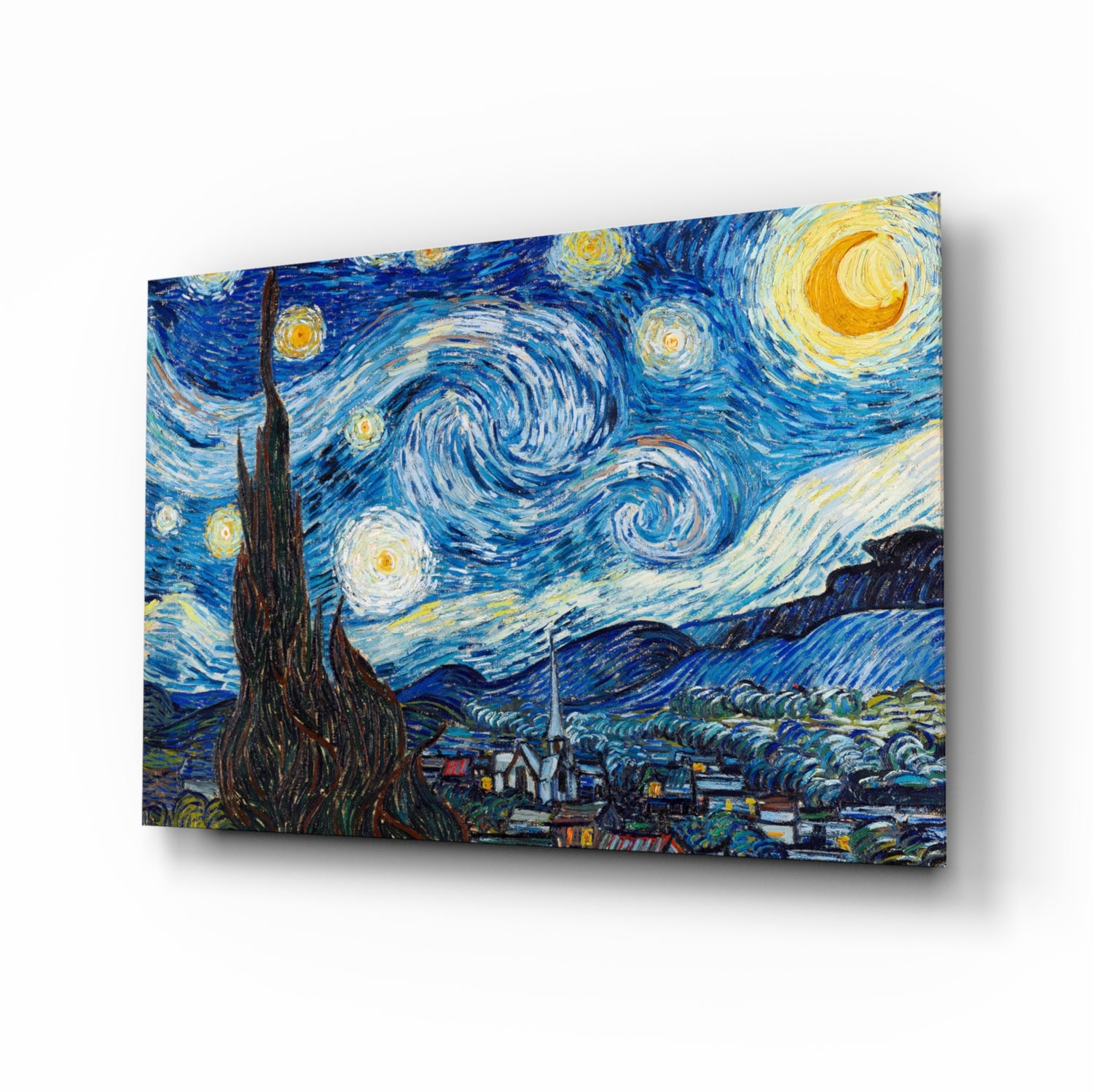 Van Gogh Starry Night Glass Wall Art