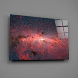 Red Nebula Glass Wall Art