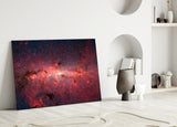 Red Nebula Glass Wall Art