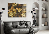 Yellow Leaf Glass Wall Art