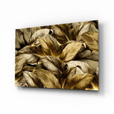 Yellow Leaf Glass Wall Art