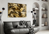 Yellow Leaf Glass Wall Art