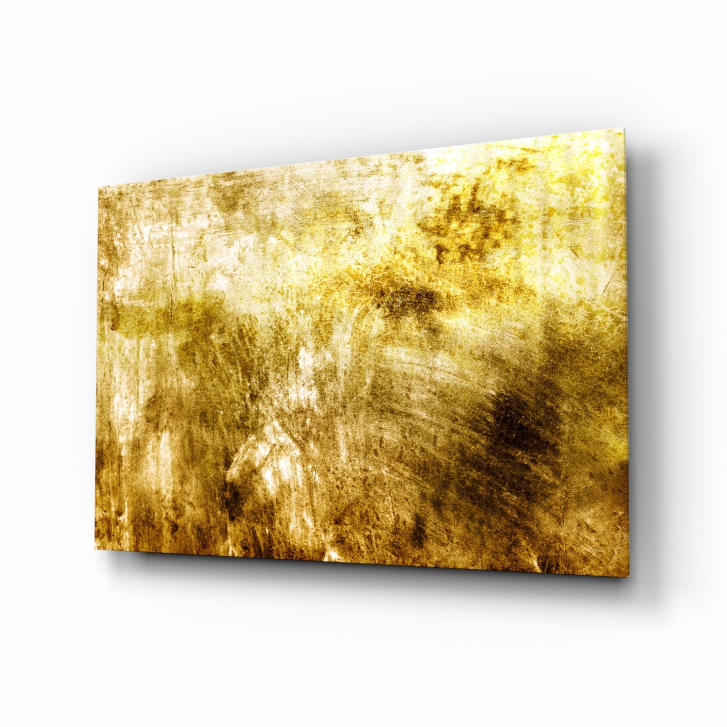 Yellow Abstract Pattern Glass Wall Art