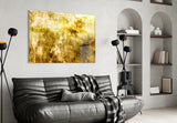 Yellow Abstract Pattern Glass Wall Art