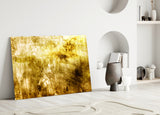 Yellow Abstract Pattern Glass Wall Art