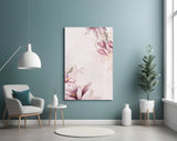 Pink Flower Pattern Glass Wall Art