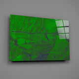 Green Abstract Pattern Glass Wall Art