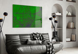 Green Abstract Pattern Glass Wall Art