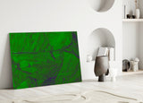 Green Abstract Pattern Glass Wall Art