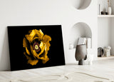 Yellow Flower Glass Wall Art