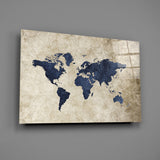 World Map Glass Wall Art