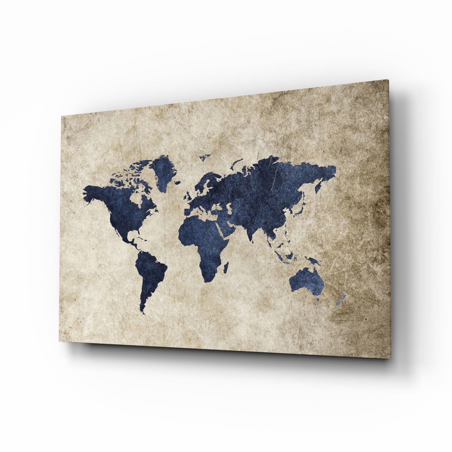 World Map Glass Wall Art