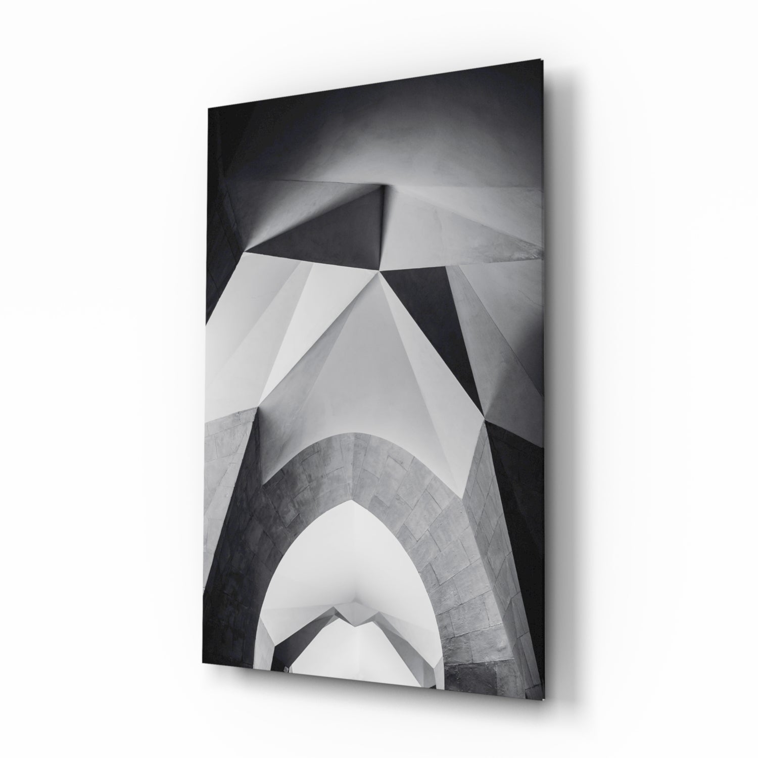 Architectural Geometric Shapes Glass Wall Art