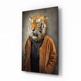 Tiger Head Glass Wall Art