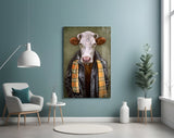 Ox Head Glass Wall Art