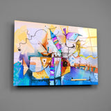 Abstract Colors Glass Wall Art