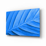 Blue Leaf Glass Wall Art