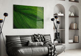 Green Leaf Glass Wall Art