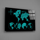 Continents Glass Wall Art