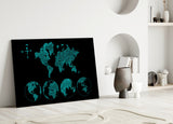 Continents Glass Wall Art