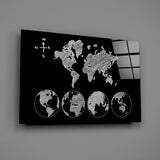 Continents Glass Wall Art