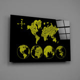 Continents Glass Wall Art