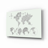 Continents Glass Wall Art