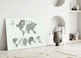 Continents Glass Wall Art