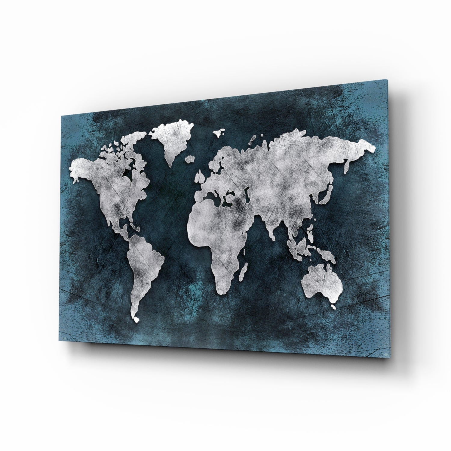 World Map Glass Wall Art