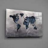 World Map Glass Wall Art