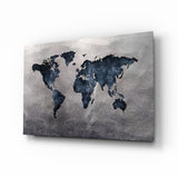 World Map Glass Wall Art