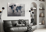 World Map Glass Wall Art