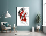 Red Thoughts Glass Wall Art