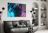 Neon Lights Glass Wall Art