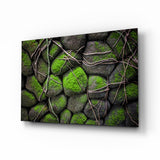 Mossy Stones Glass Wall Art