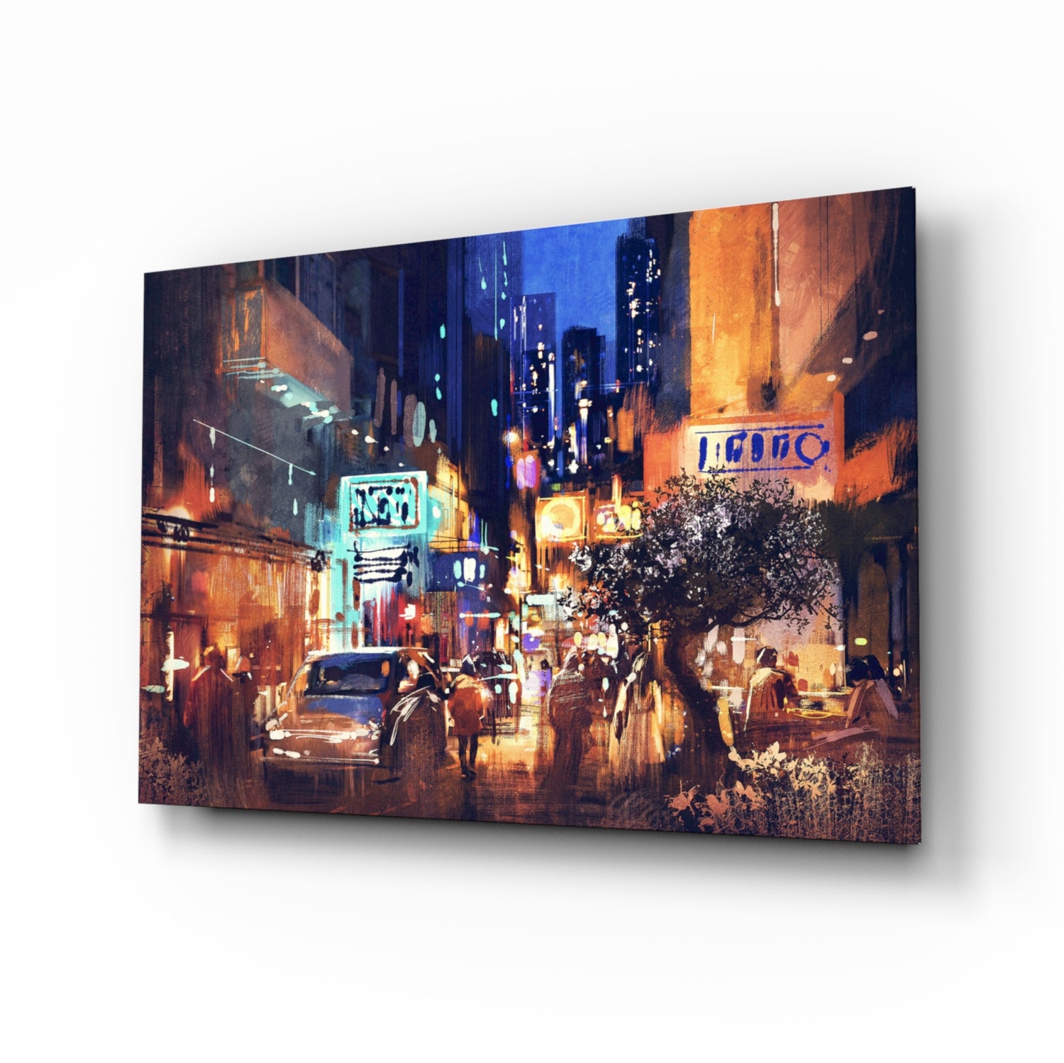 City Night Glass Wall Art