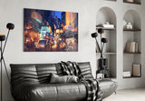 City Night Glass Wall Art