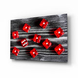 Dice Glass Wall Art