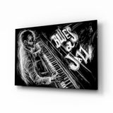 Jazz Blues Music Glass Wall Art