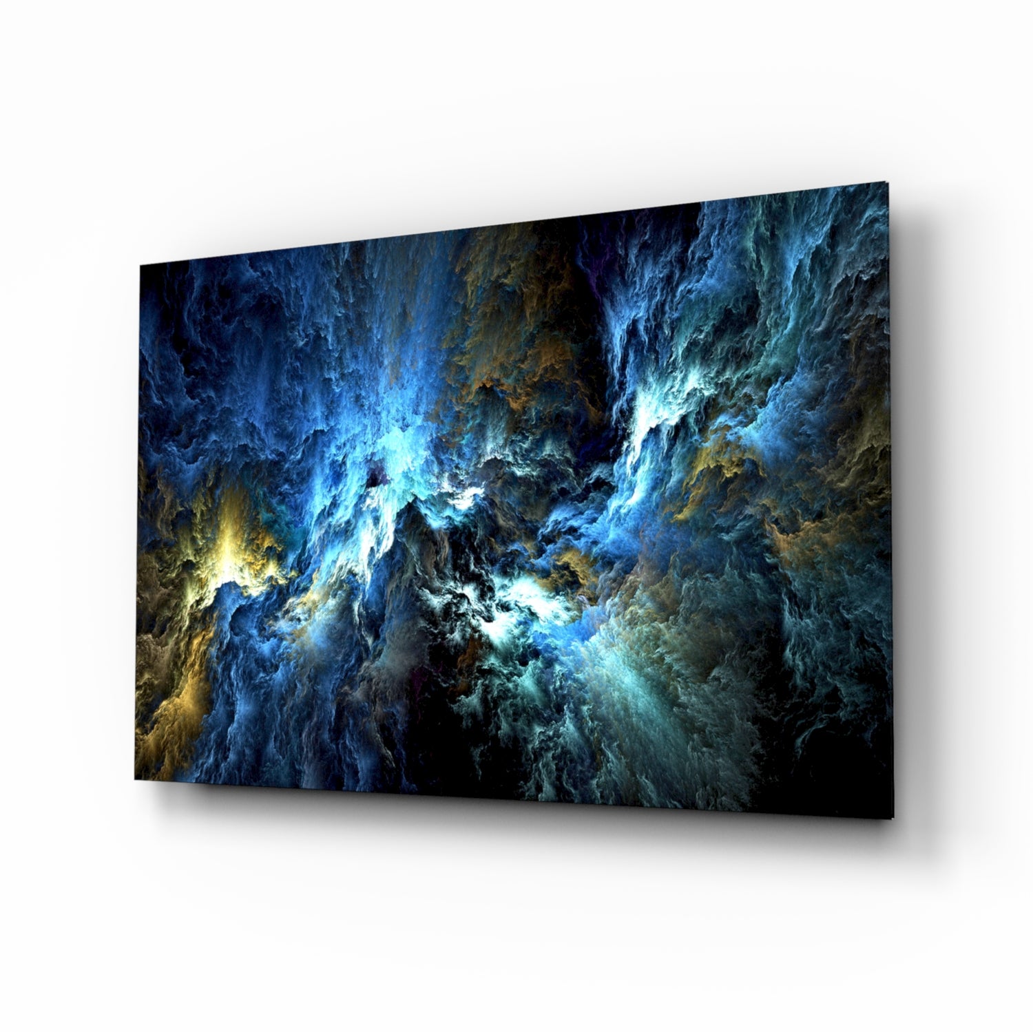 Cosmic Blue Glass Wall Art