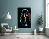 Abstract Colorful Portrait Glass Wall Art