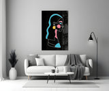 Abstract Colorful Portrait Glass Wall Art